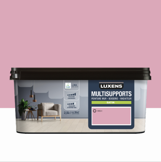 Peinture mur, boiserie, radiateur kiss 4 satin LUXENS , 2.5L