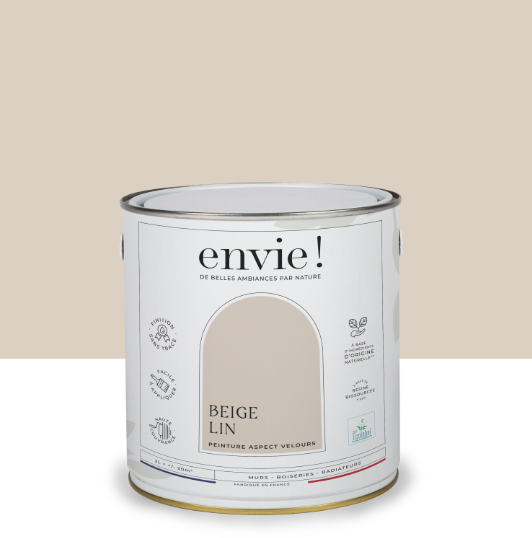 Peinture mur, boiserie, radiateur beige lin velours ENVIE Biosourcée 2L