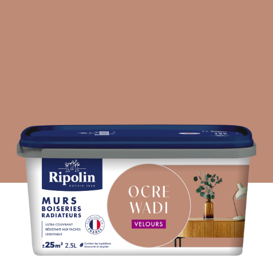 Peinture mur ocre wadi velours RIPOLIN Intérieur 2.5L