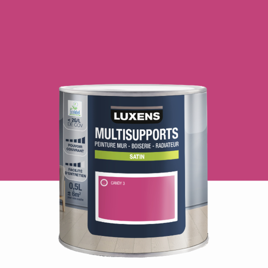 Peinture mur, boiserie, radiateur candy 3 satin LUXENS , 0.5L