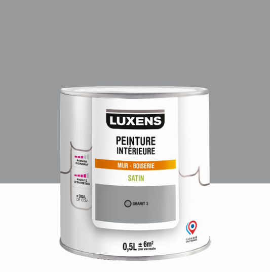 Peinture mur, boiserie granit 3 satin LUXENS Intérieure 0.5L