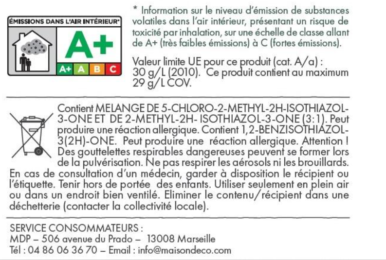 Peinture tableau craie noir mat MAISON DECO Gribouille 0.25 l