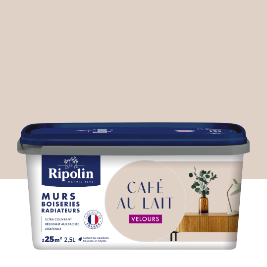 Peinture mur cafe au lait velours RIPOLIN Intérieur 2.5L