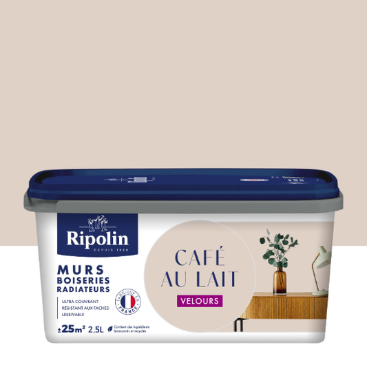 Peinture mur cafe au lait velours RIPOLIN Intérieur 2.5L