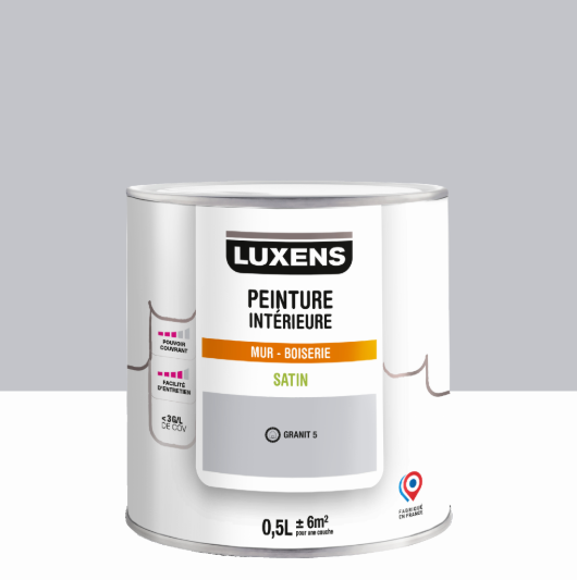 Peinture mur, boiserie granit 5 satin LUXENS Intérieure 0.5L