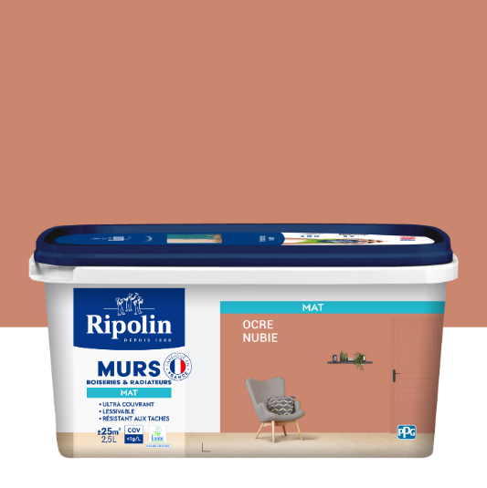 Peinture mur ocre nubie mat RIPOLIN Intérieur 2.5L