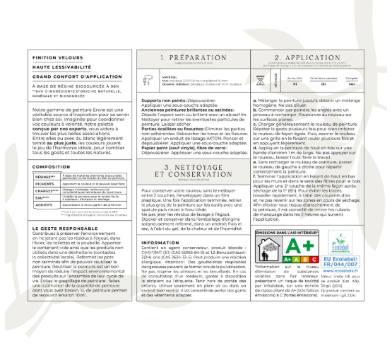 Peinture mur, boiserie, radiateur bleu calme velours ENVIE Biosourcée 2L