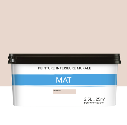Peinture mur beige rose mat 2.5L