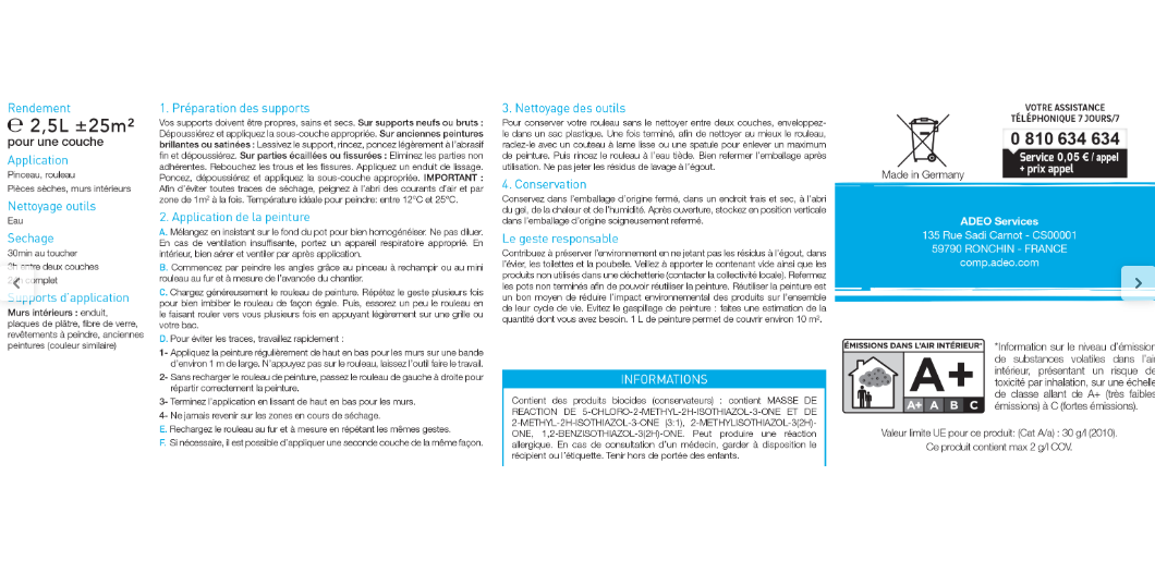 Peinture mur beige rose mat 2.5L