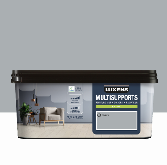 Peinture mur, boiserie, radiateur granit 4 satin LUXENS , 2.5L