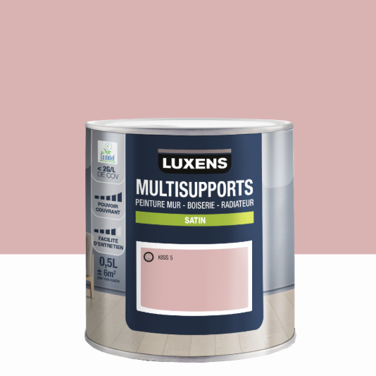 Peinture mur, boiserie, radiateur kiss 5 satin LUXENS , 0.5L