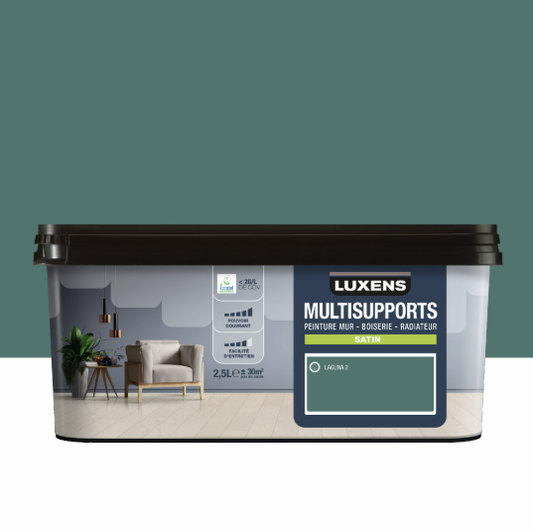 Peinture mur, boiserie, radiateur laguna 2 satin LUXENS , 2.5L