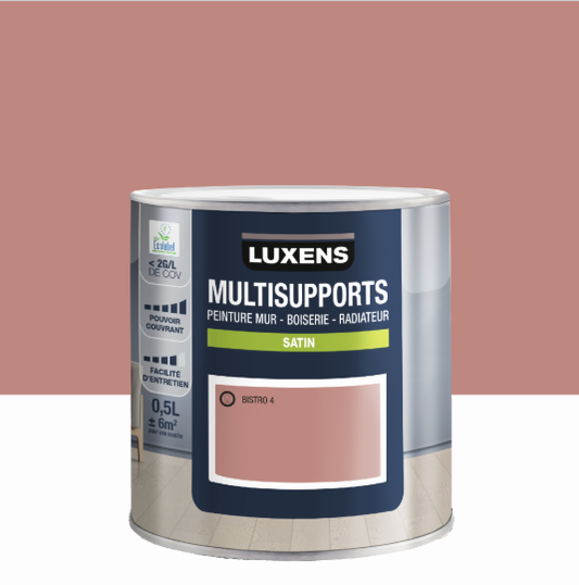 Peinture mur, boiserie, radiateur bistro 4 satin LUXENS , 0.5L