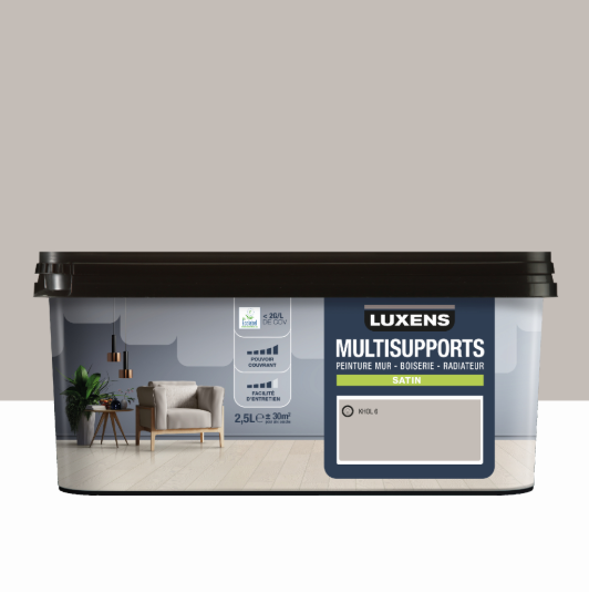 Peinture mur, boiserie, radiateur khol 6 satin LUXENS , 2.5L