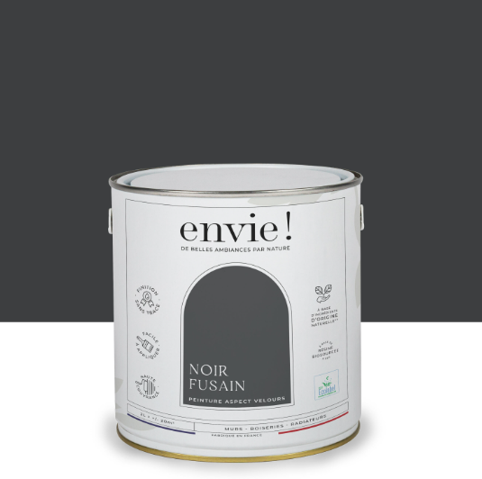 Peinture mur, boiserie, radiateur noir fusain velours ENVIE Biosourcée 2L