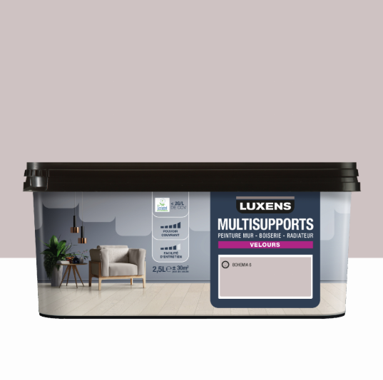 Peinture mur, boiserie, radiateur bohemia 6 velours LUXENS , 2.5L
