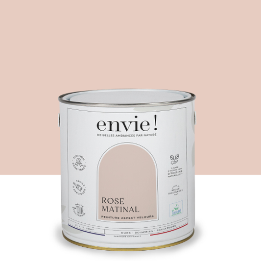Peinture mur, boiserie, radiateur rose matinal velours ENVIE Biosourcée 2L