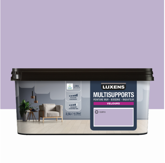 Peinture mur, boiserie, radiateur elixir 6 velours LUXENS , 2.5L
