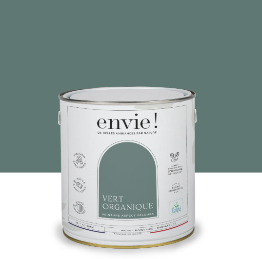 Peinture mur, boiserie, radiateur vert organique velours ENVIE Biosourcée 2L