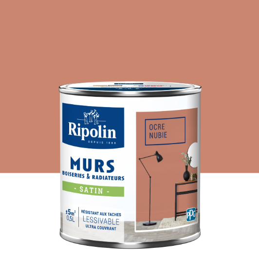 Peinture mur, boiserie, radiateur ocre nubie satiné RIPOLIN Intérieur 0.5l