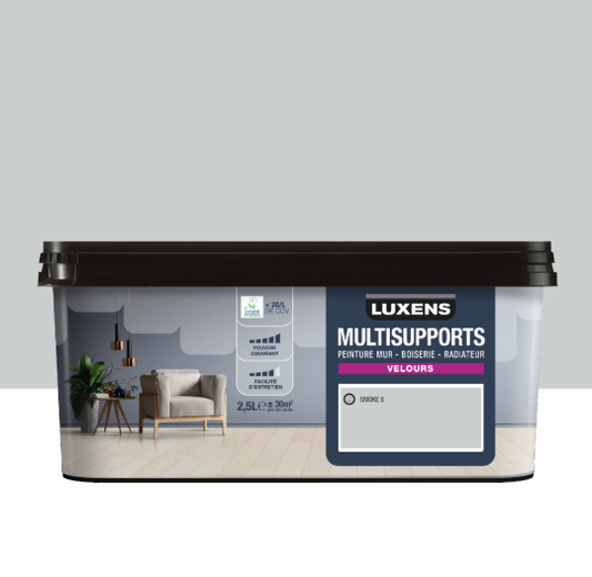 Peinture mur, boiserie, radiateur smoke 6 velours LUXENS , 2.5L