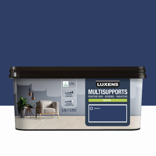 Peinture mur, boiserie, radiateur saphir 1 satin LUXENS , 2.5L