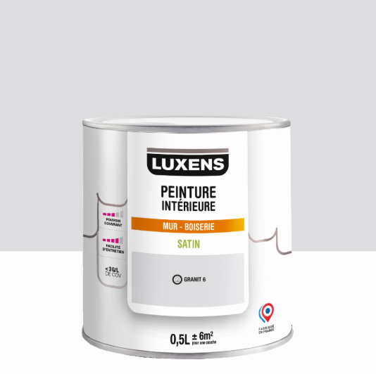 Peinture mur, boiserie granit 6 satin LUXENS Intérieure 0.5L