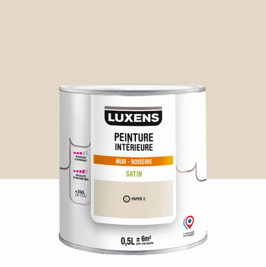 Peinture mur, boiserie paper 2 satin LUXENS Intérieure 0.5L