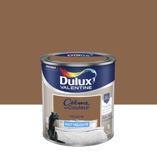 Peinture mur, boiserie havane mat DULUX VALENTINE Crème de couleur 0.5L