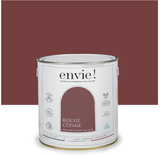 Peinture mur, boiserie, radiateur rouge cepage velours ENVIE Biosourcée 2L