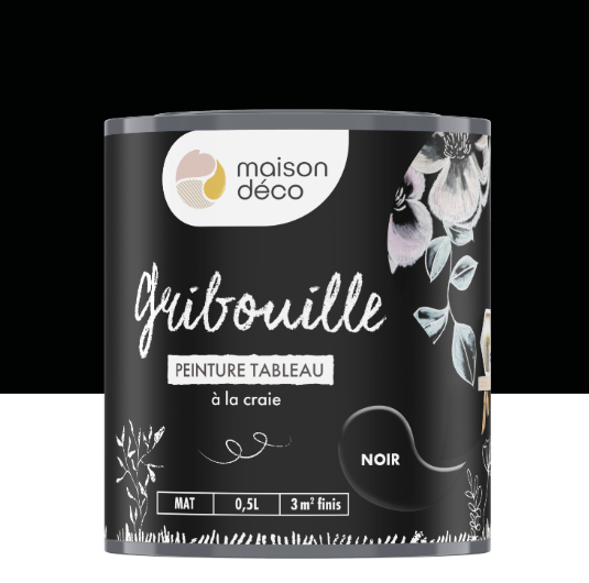 Peinture tableau craie noir mat MAISON DECO Gribouille 0.5 l