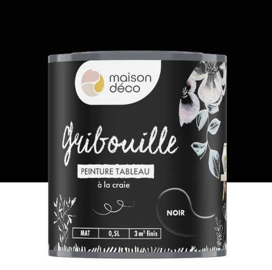 Peinture tableau craie noir mat MAISON DECO Gribouille 0.5 l