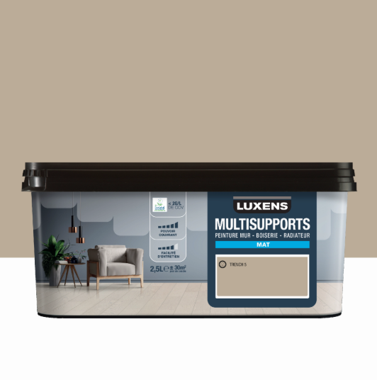 Peinture mur, boiserie, radiateur trench 5 mat LUXENS , 2.5L