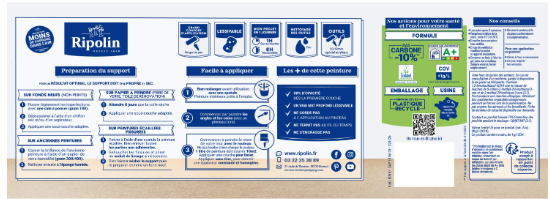 Peinture mur bleu pop mat RIPOLIN Intérieur 2.5L