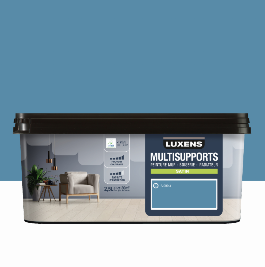 Peinture mur, boiserie, radiateur fjord 3 satin LUXENS , 2.5L