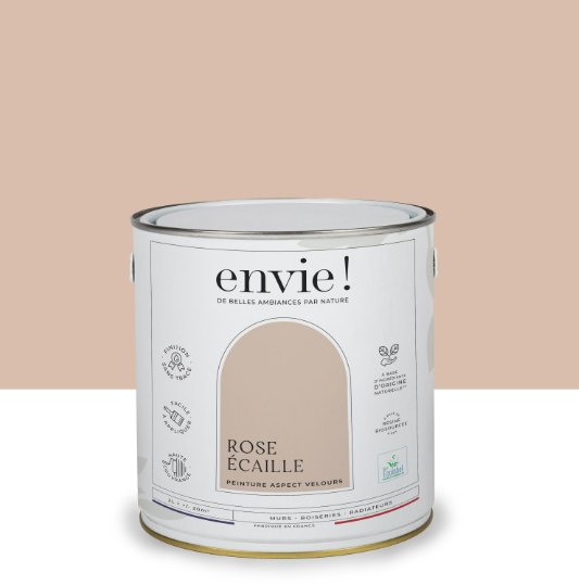 Peinture mur, boiserie, radiateur rose ecaille velours ENVIE Biosourcée 2L