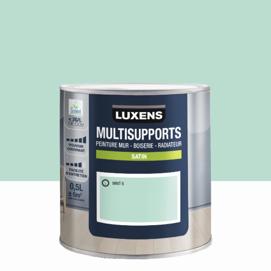 Peinture mur, boiserie, radiateur mint 6 satin LUXENS , 0.5L