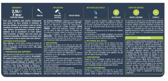 Peinture mur, boiserie, radiateur ink 5 satin LUXENS , 2.5L
