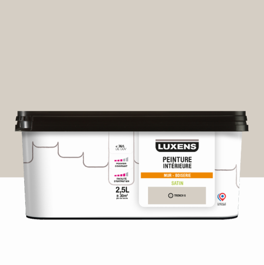 Peinture mur, boiserie trench 6 satin LUXENS Intérieure 2.5L
