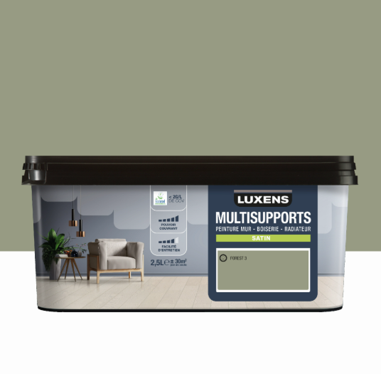 Peinture mur, boiserie, radiateur forest 3 satin LUXENS , 2.5L