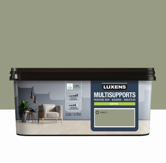 Peinture mur, boiserie, radiateur forest 3 satin LUXENS , 2.5L