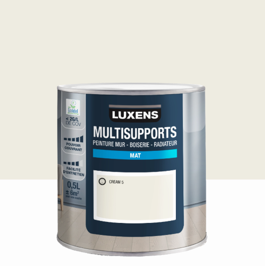 Peinture mur, boiserie, radiateur cream 5 mat LUXENS , 0.5L