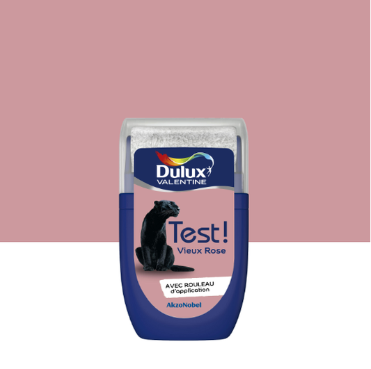 Peinture mur, boiserie vieux rose satin DULUX VALENTINE Crème de couleur 0.03L