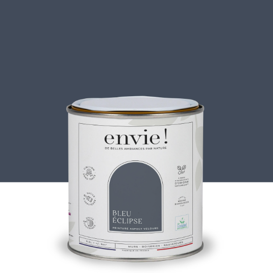 Peinture mur, boiserie, radiateur bleu eclipse velours ENVIE Biosourcée 0.5L