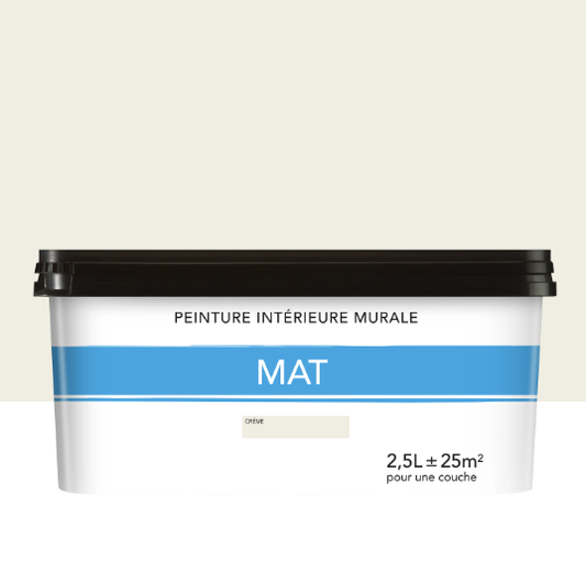 Peinture mur crème mat 2.5L