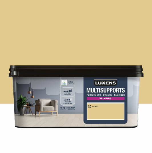 Peinture mur, boiserie, radiateur pecan 5 velours LUXENS , 2.5L