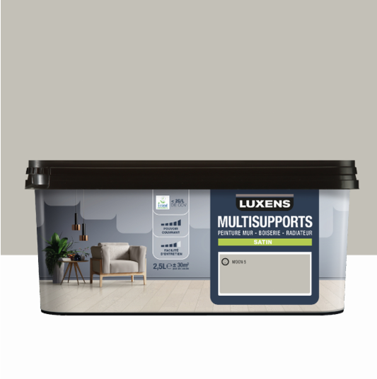Peinture mur, boiserie, radiateur moon 5 satin LUXENS , 2.5L