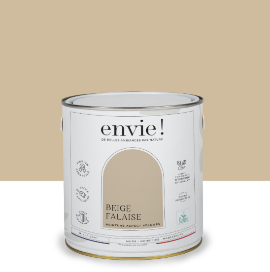 Peinture mur, boiserie, radiateur beige falaise velours ENVIE Biosourcée 2L