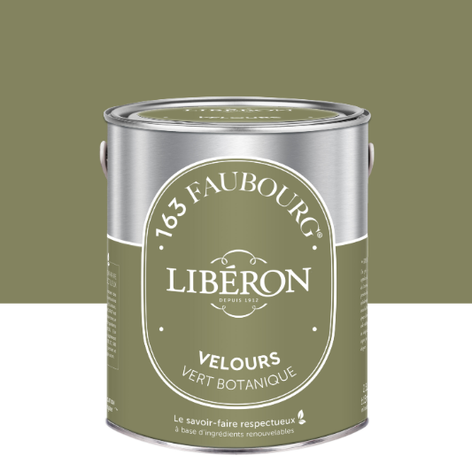 Peinture mur, boiserie vert botanique velours LIBÉRON 163 faubourg 2.5L