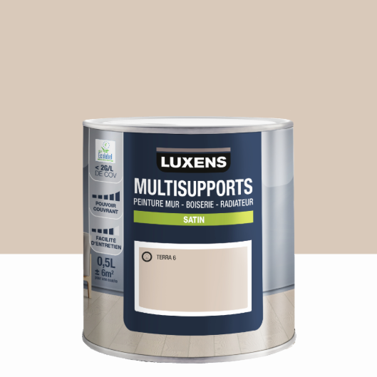 Peinture mur, boiserie, radiateur terra 6 satin LUXENS , 0.5L